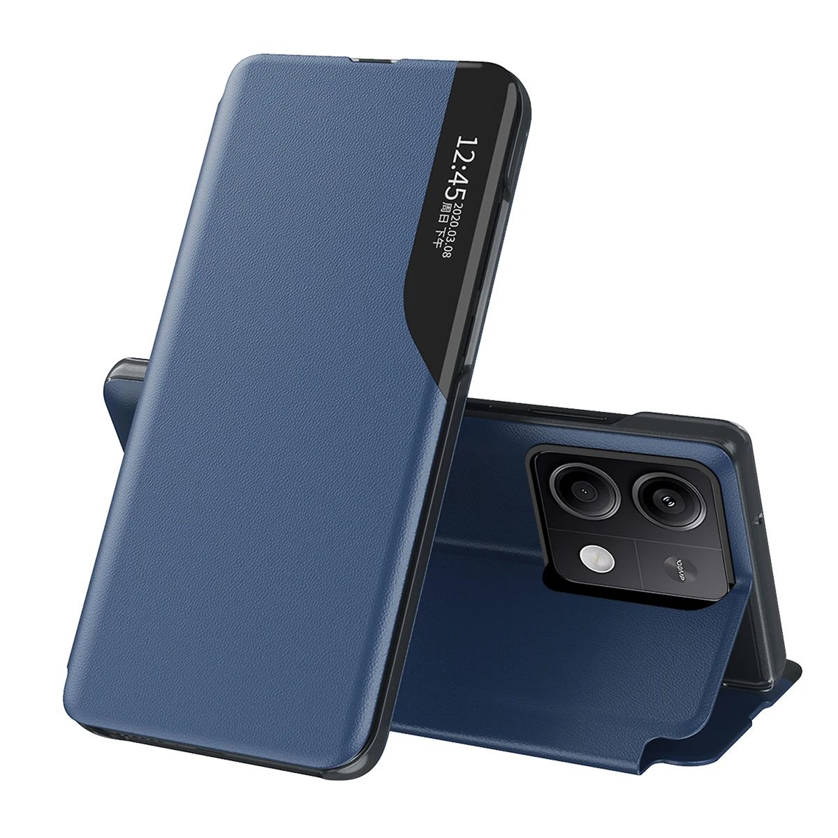 Premium Magnetic Flip Leather Phone Case with Window - Anti-fall Protective Cover Holder in Sleek Book Design