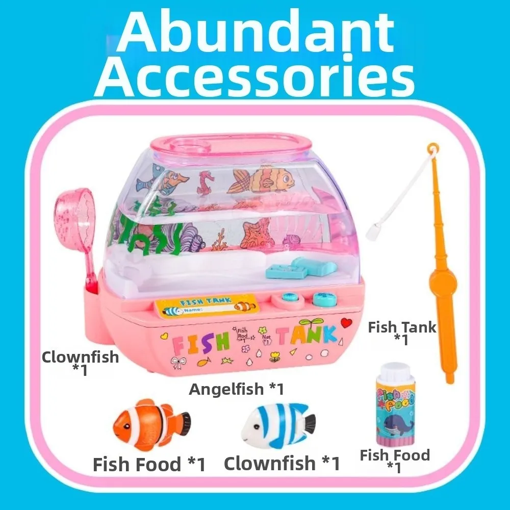 Creative Artificial Aquarium Cartoon with Music and Light LED Light Up Tank Funny Electric Music Interactive Aquarium Toys Home