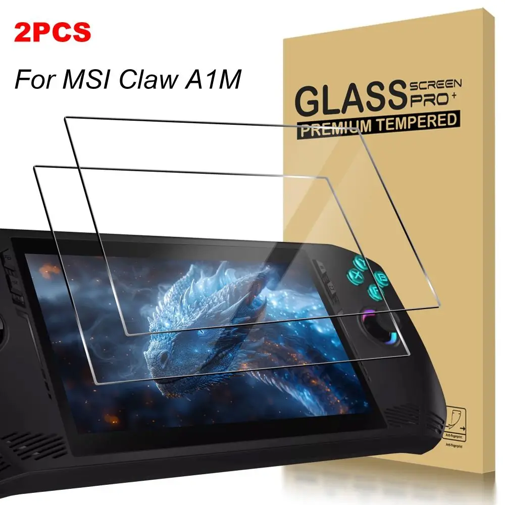 Tempered Glass Protective Film Screen Protector 2pcs for MSI Claw A1M 7" Handheld Console Accessories