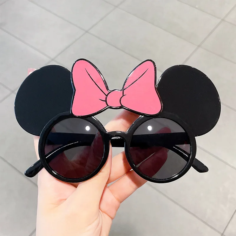 Disney-gafas de sol de Minnie Mouse para niños, lentes con lazo abatible,  con forma de dibujos animados, accesorios para niñas, regalo - AliExpress