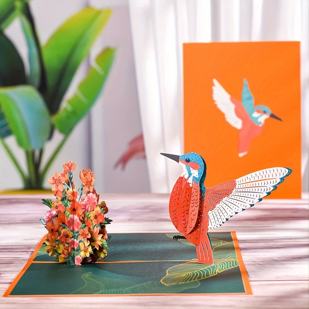 1pc Bird 3D Greeting Pop Up Card Birthday Card Happy Anniversary Mother's Day