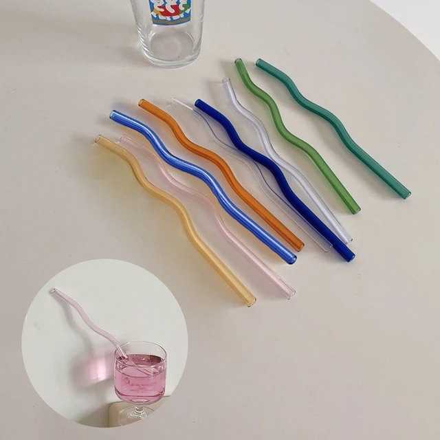 Kikkerland Clear Reusable Glass Straws