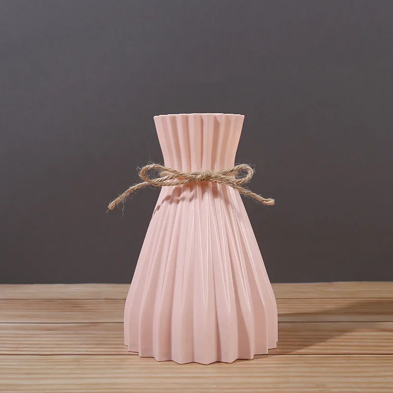 Plastic Vase Nordic Not Fragile Imitation Ceramic Flower Pot Basket Decor for Flowers Wedding Home