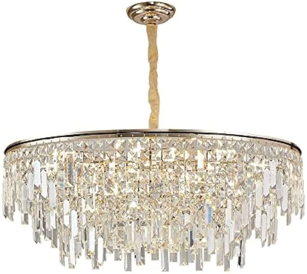 

Современная роскошная хрустальная люстра K9, рандомный светильник с подвеской в виде капли дождя, встроенное потолочное освещение для гостиной
