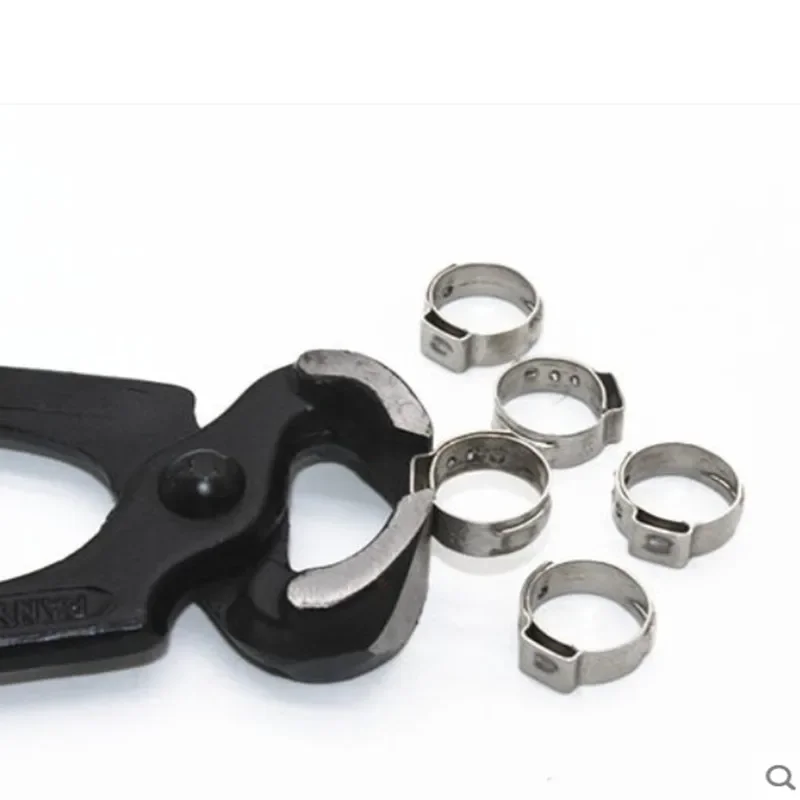 Single Ear Hose Clamps 5pcs-20pcs In bags 5.8-23.5mm 304 Stainless Steel Ear Stepless Pipe Cinch Clamps Rings