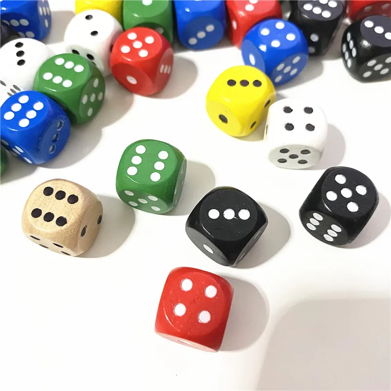 10x wood dice 12mm kid toys game 6 sided dice number or point RS 