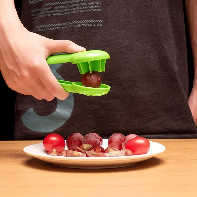 Safe & Easy Manual Fruit Slicer - Multifunctional Berry & Grape Cutter, Kid-Friendly, Kitchen Prep Tool