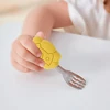 New Kids Feeding Spoon Fork Set Silicone Handle Cutlery Crab Lion Children's Tableware Stainless Steel Utensils Baby Items 5