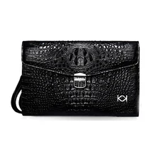 

KEXIMA kadilaier import crocodile maleclutch bag crocodile leather handbags Clip bag new With lock business men clutch bag