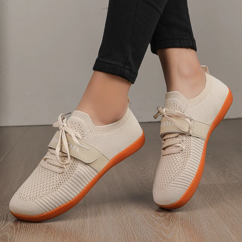 Adults Barefoot Sneakers Cross-Trainer Wide Toe Box Men Wide Minimalist Zero Drop Sole Casual Knitting Walking Shoes Large Size 5