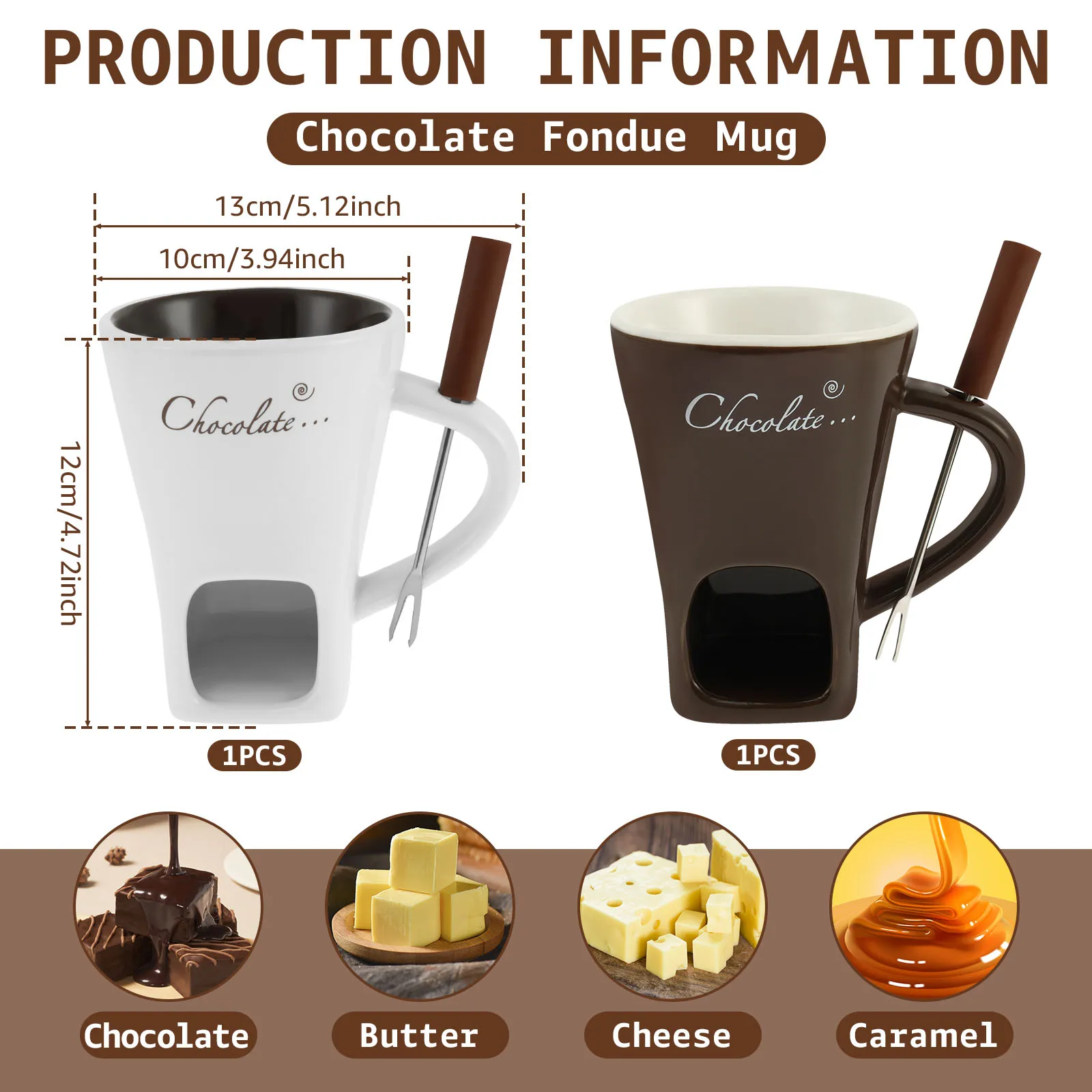 200ML Melting Chocolate Mug Fondue Mug Set Chocolate Cheese Ice Cream Fondue Maker Kit Butter Warmer Cooking Appliances