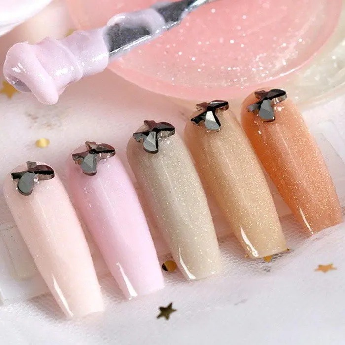 

HEALLOR сверкающий акриловый гель 60 мл 60 г моделирующий УФ светодиодный акриловый гель для наращивания ногтей