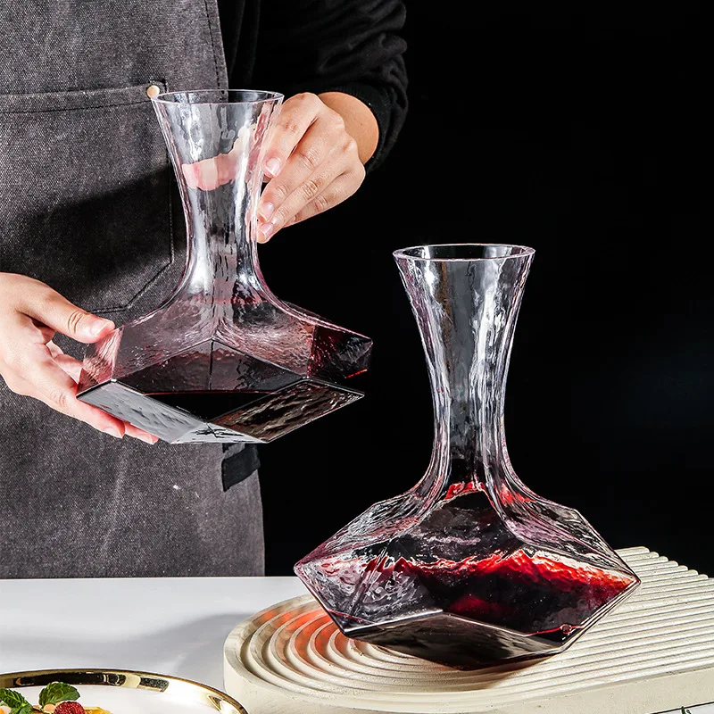 Irregular Wine Decanter Creativity 1450ml Decanter Dispenser Crystal Glass Wine Aerator Mirror Jug Gift Bar Decor Art Glassware wine aerator pourer,wine aerator decanter