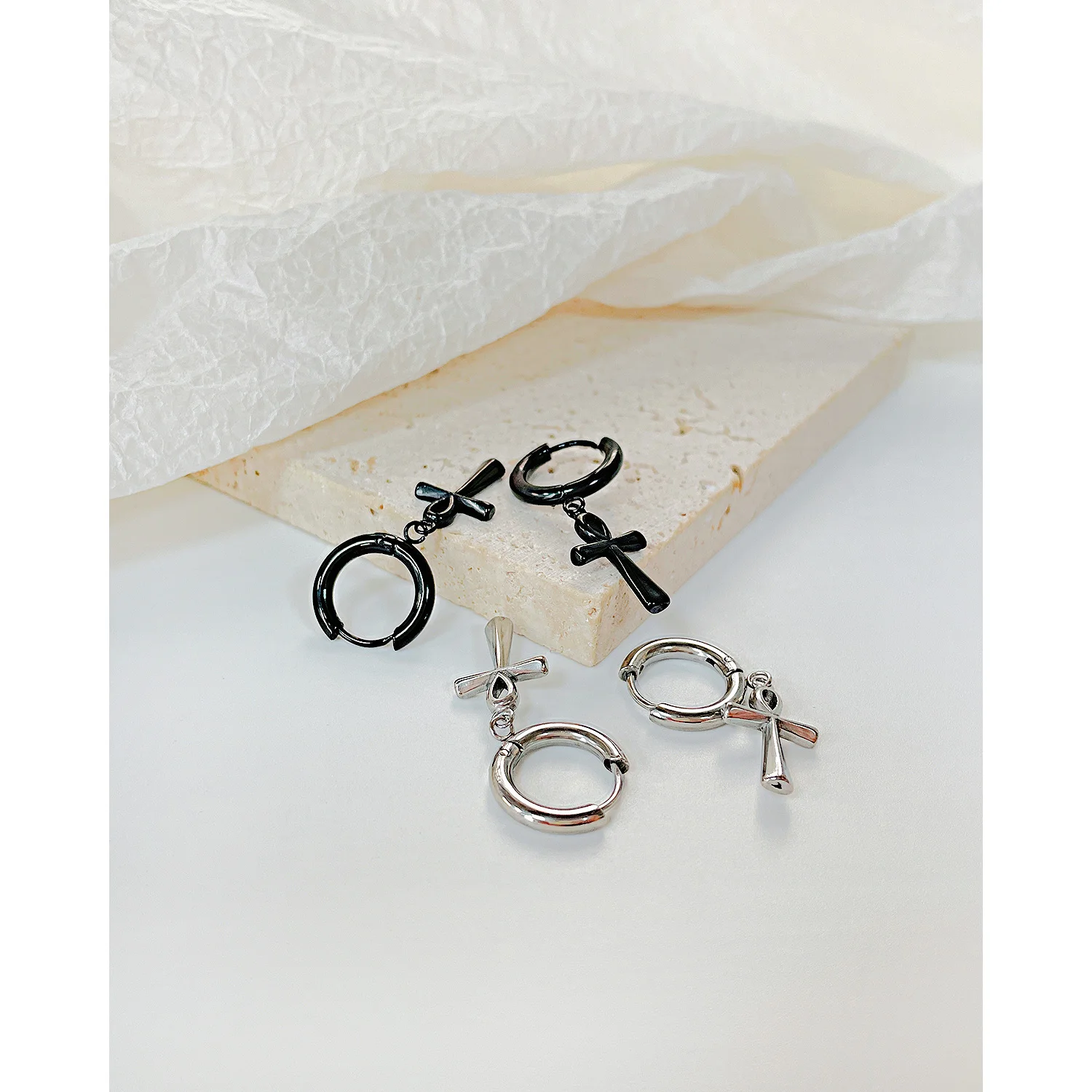 DARHSEN Unisex Women Men Ankh Crux Ansata Egyptian Cross Stud