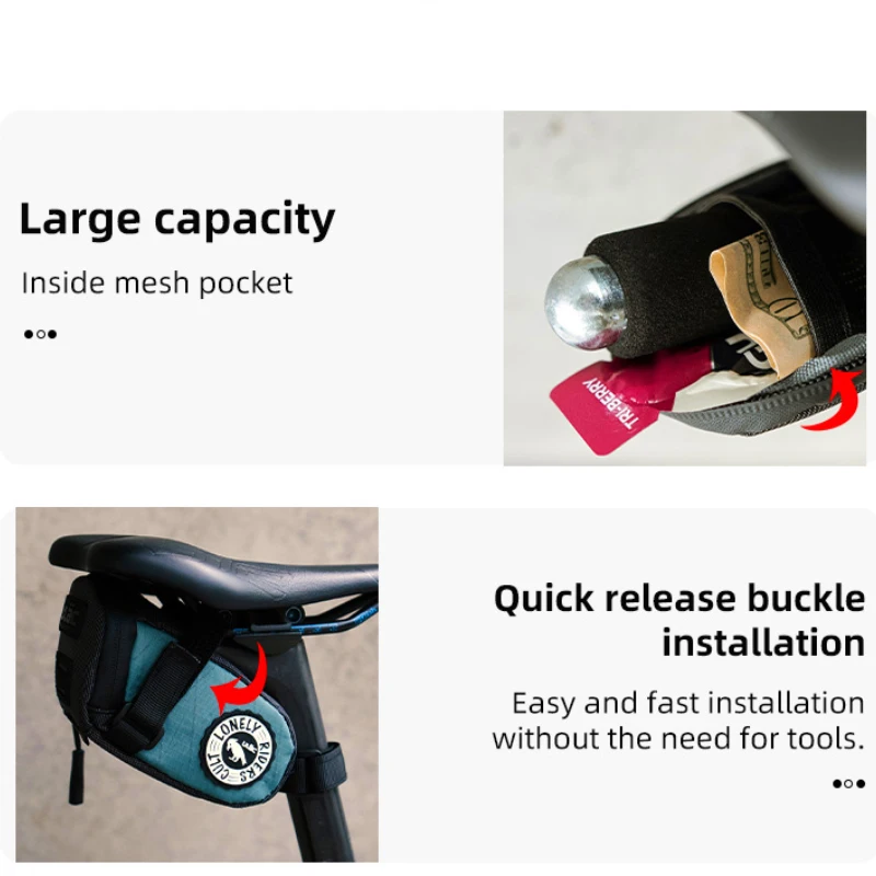 ULAC Waterproof Bicycle Saddle Bag 0.6/1/1.3L Multi-color Cycling Seat Tail Bag MTB Road Bike Repair Tools Storage Package bike bag bicycle bag bike accessory cycling tools storage box bike storage box