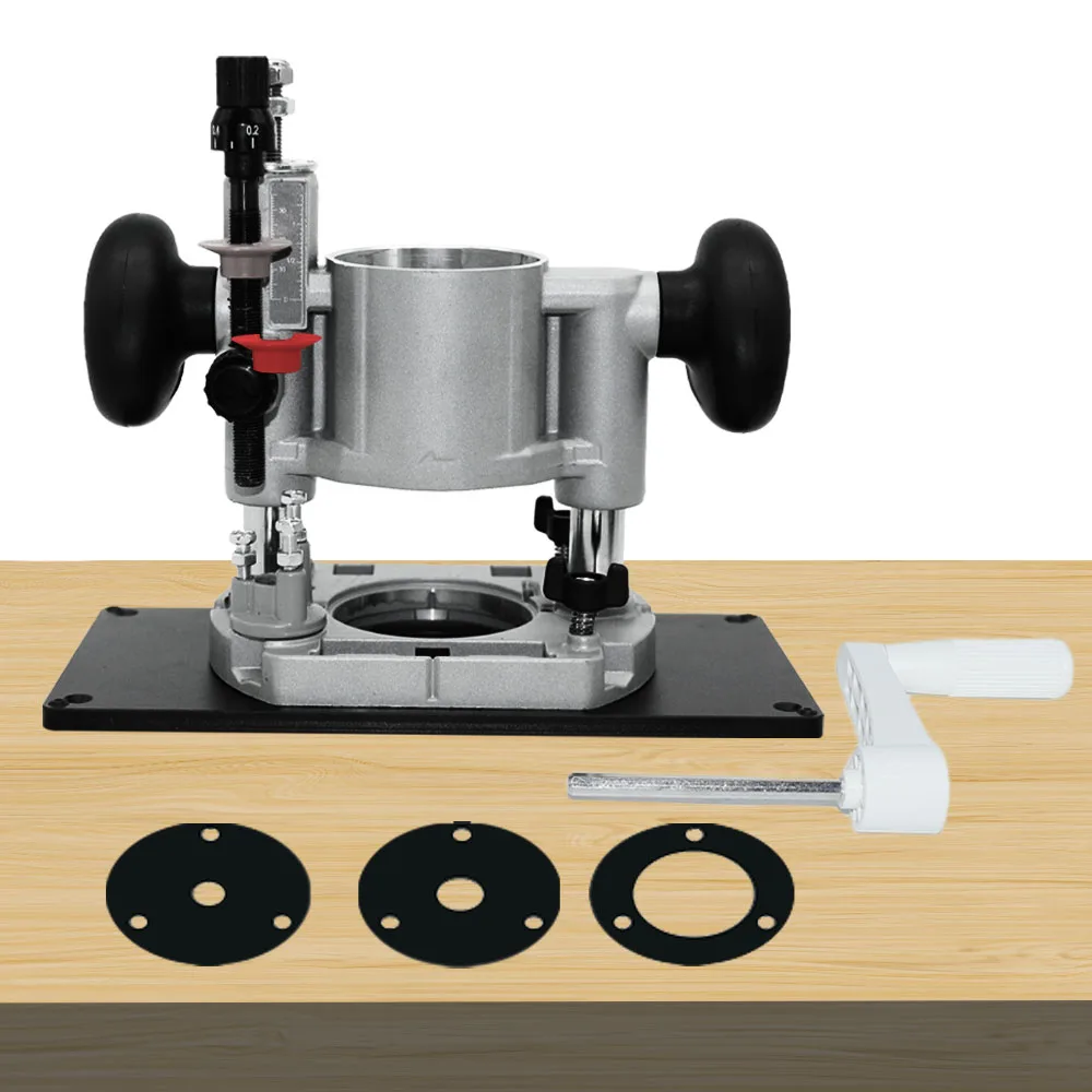 Router Lift System 65mm Universal Trimming Machine Router Lift Table Router Base Woodworking 6 speed 800W Electric Trimmer
