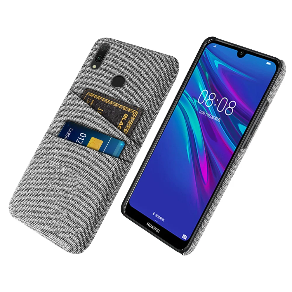 Y6 2019 Per Huawei Y6 2019 Custodia Dual Card Tessuto Panno Di Lusso Business Cover Huawei Y6 2019 Per Huawei Y 6 Y6 2019 Mrd-Lx1 Coque