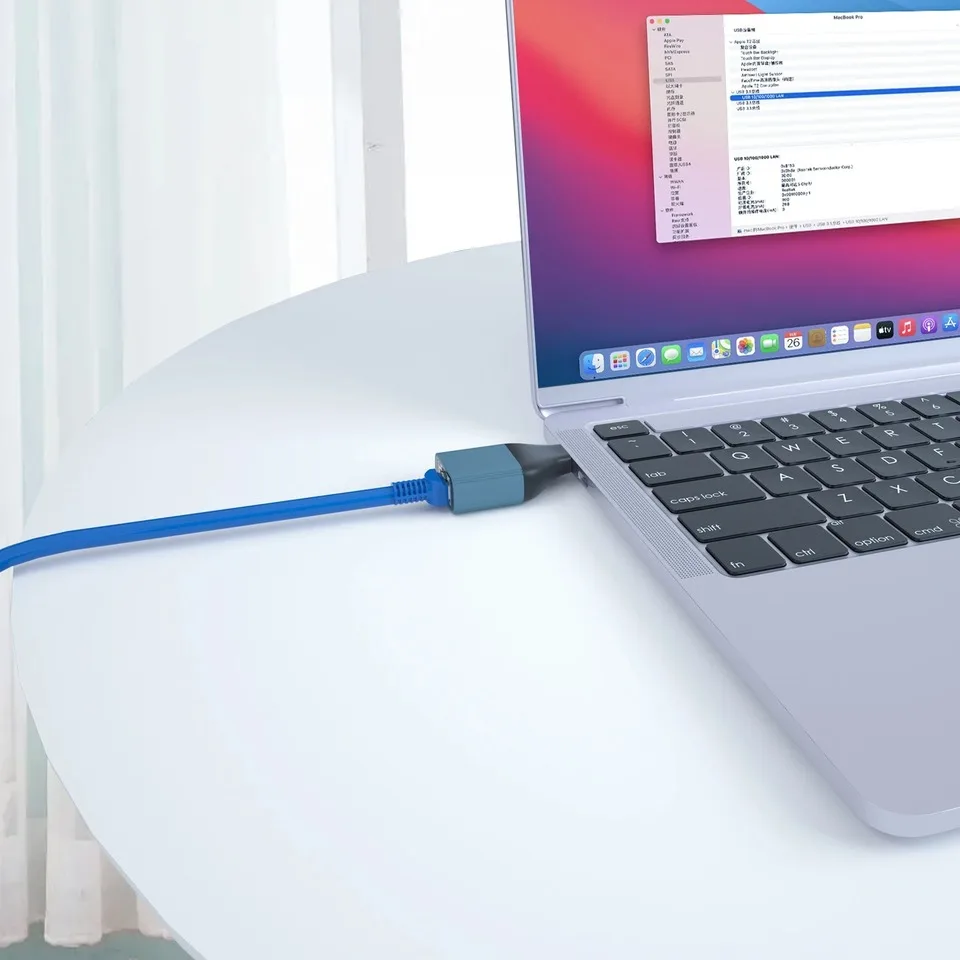 USB C에서 RJ45 LAN 포트 기가비트 네트워크 카드, C타입 이더넷 어댑터, 윈도우 7, 8/10 노트북, 안드로이드 폰용, 100, 1000Mbps
