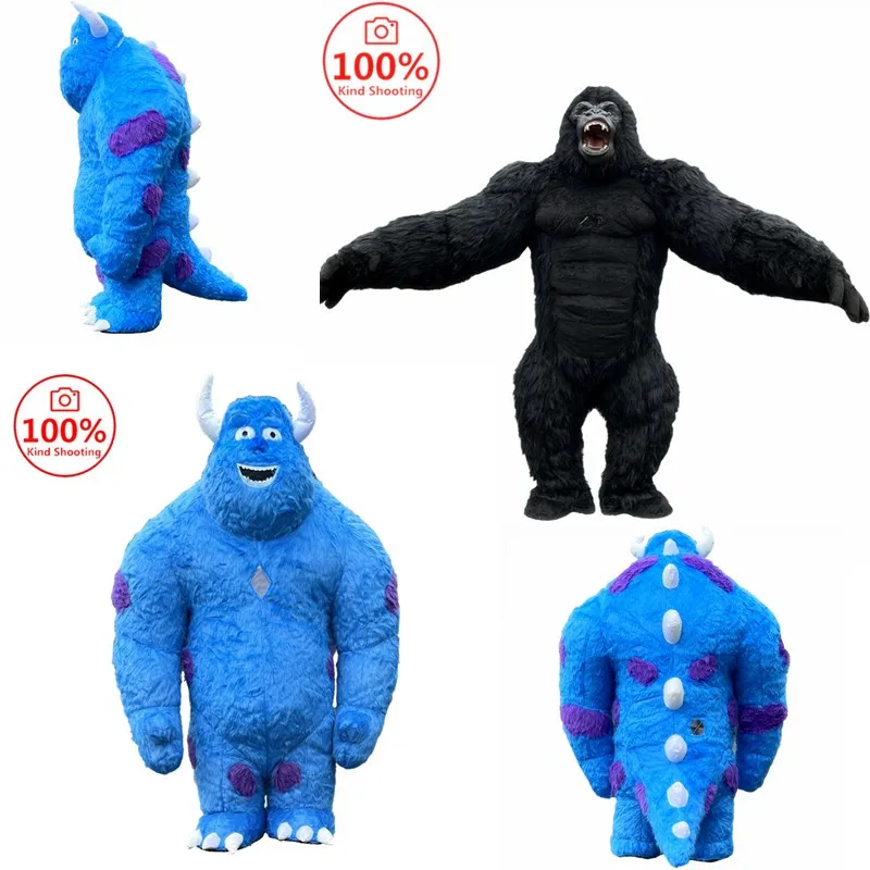 Nadmuchiwane ubrania, goryl Blue haired Monster Cosplay, nadmuchiwane ubrania Gorilla King Kong, Halloween pluszowe futro maskotka, Ven