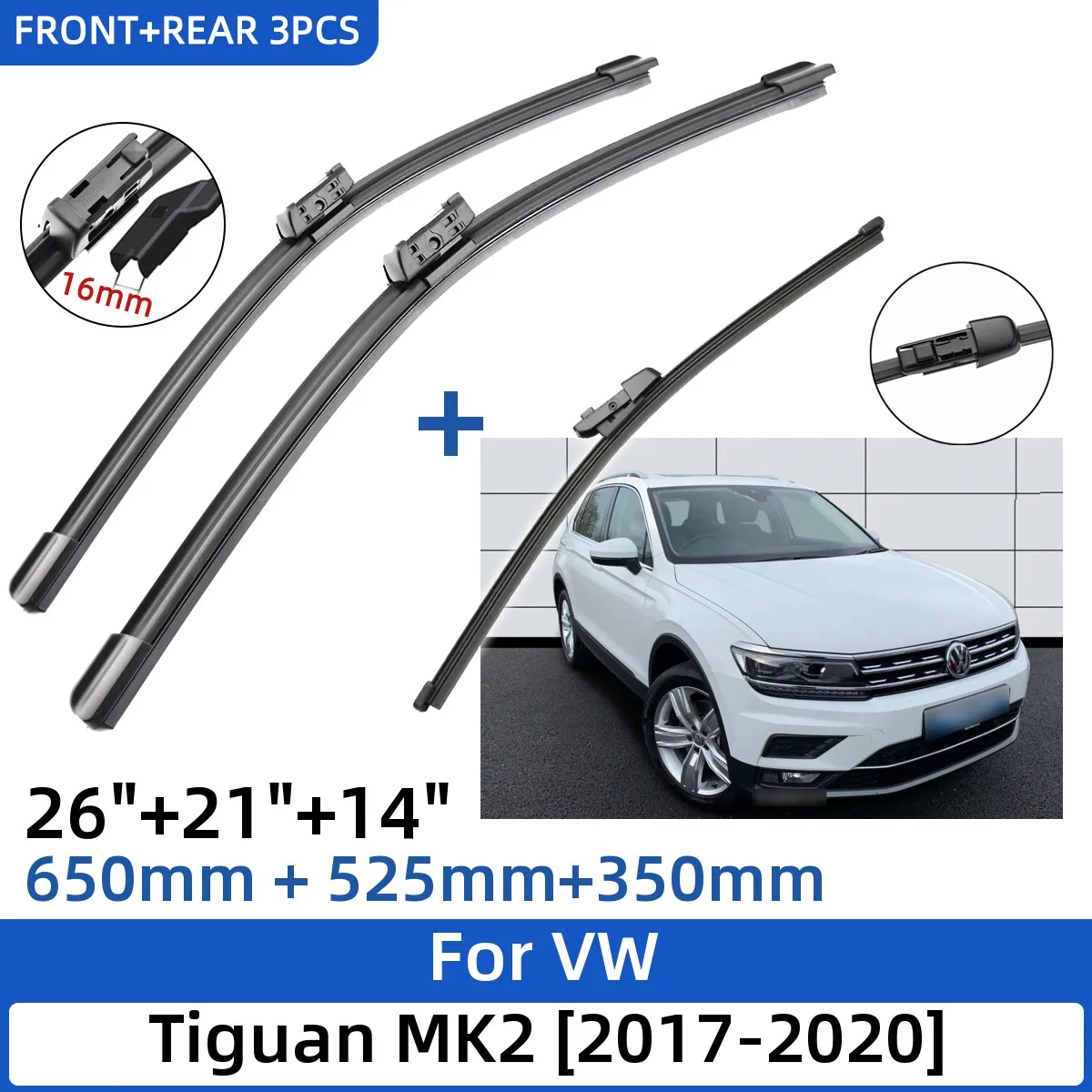 MDM kofferbakmat voor Tiguan vanaf 06.2015, kofferbakmatten precies passend met anti-slip, geschikt voor: laadbodem boven (rechte laadvlak) laadvlak in hoge positie, code 7156