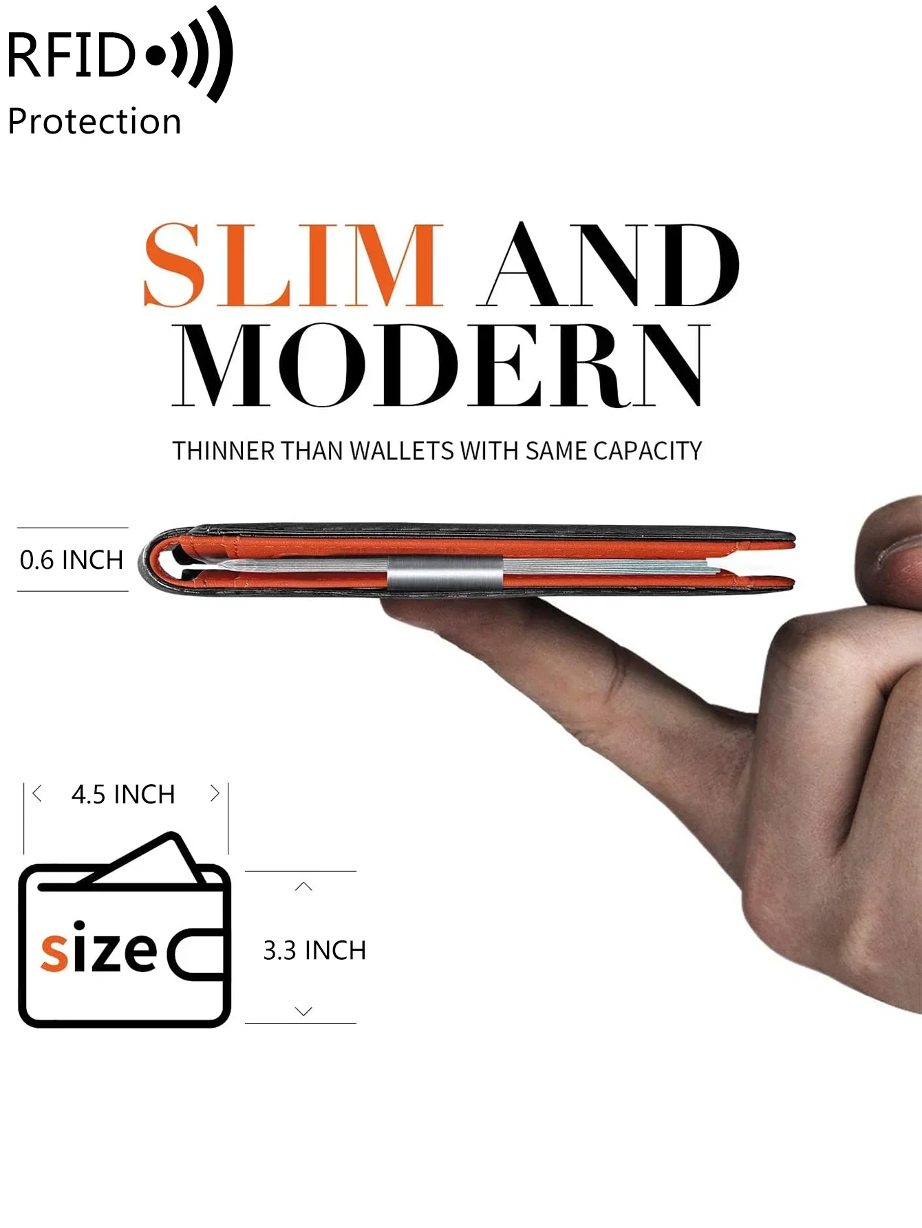 Minimalist men's wallet RFID anti-theft brush double fold cross front pocket portable card holder 12 card multifunctional wallet