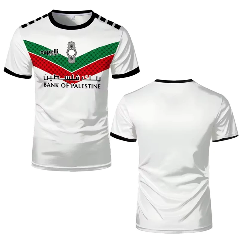 Maglia da calcio palestinese T-shirt per adulti e bambini Nuova estate Stampa digitale Uniformi da calcio Sport casual Bandiera palestinese Top da palestra - Image 6