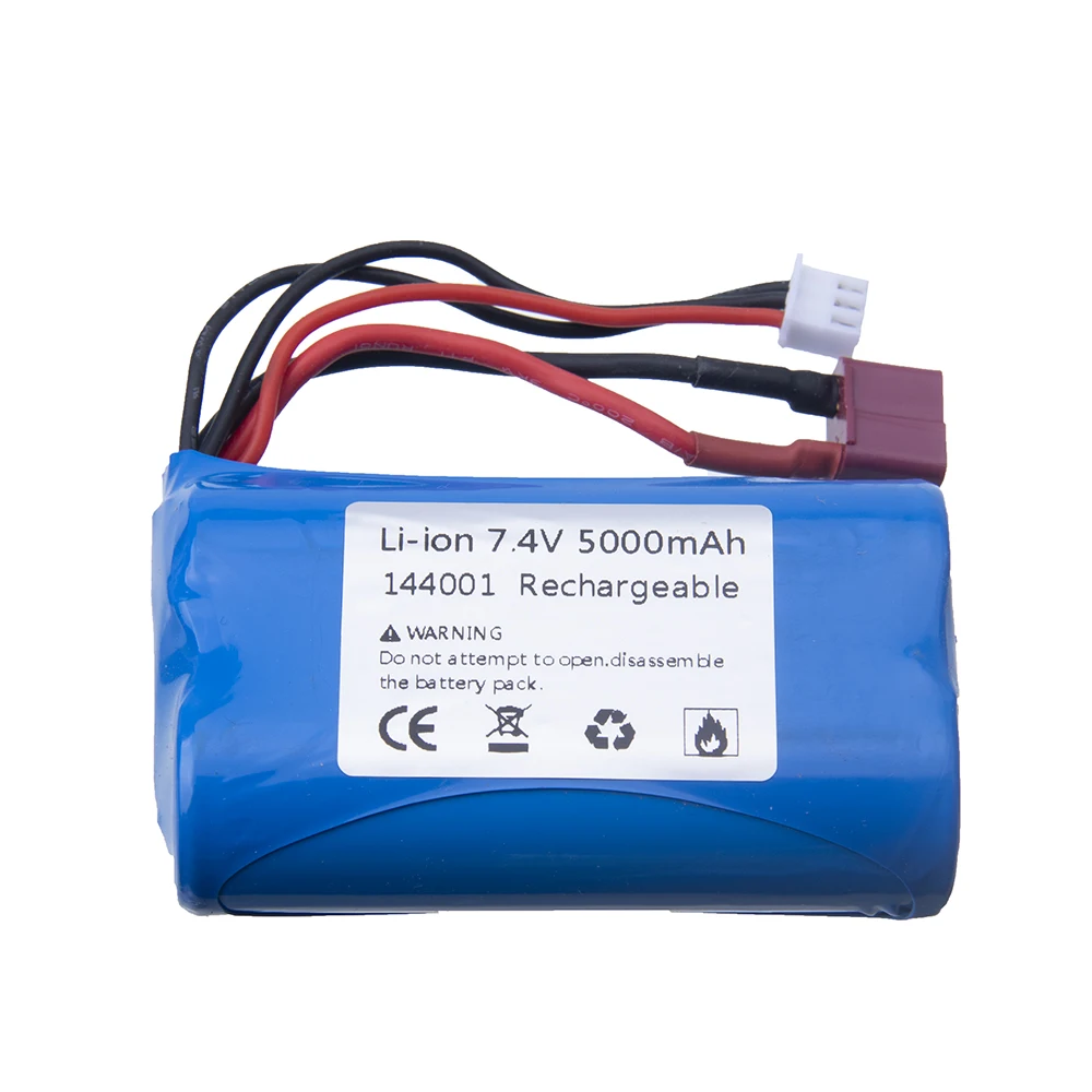 Batteria Agli Ioni Di Litio 7.4V 3000Mah 5000Mah Per Wltoys 144001 12428 Rc Car Boats Truck Parts 7.4V Batteria T/Jst/Sm Plug Per Giocattolo Rc