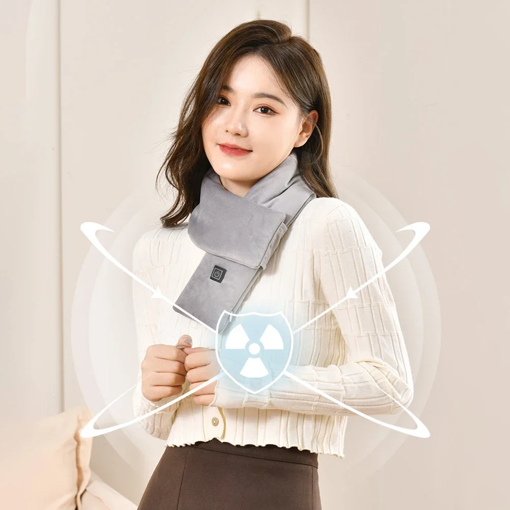 Electric Heated Scarf USB Charging Polyester Fiber for Climbing Hiking