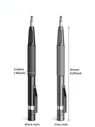 Versatile Precision Screwdriver Set with Magnetic Bits - Pen Style Manual Repair Tool Kit for Electronics & Accessories (Dark gray)