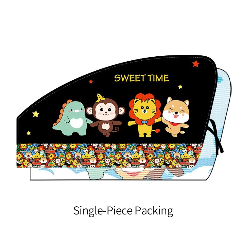 Cartoon Spaceman Magnet Car Sunshade Cover