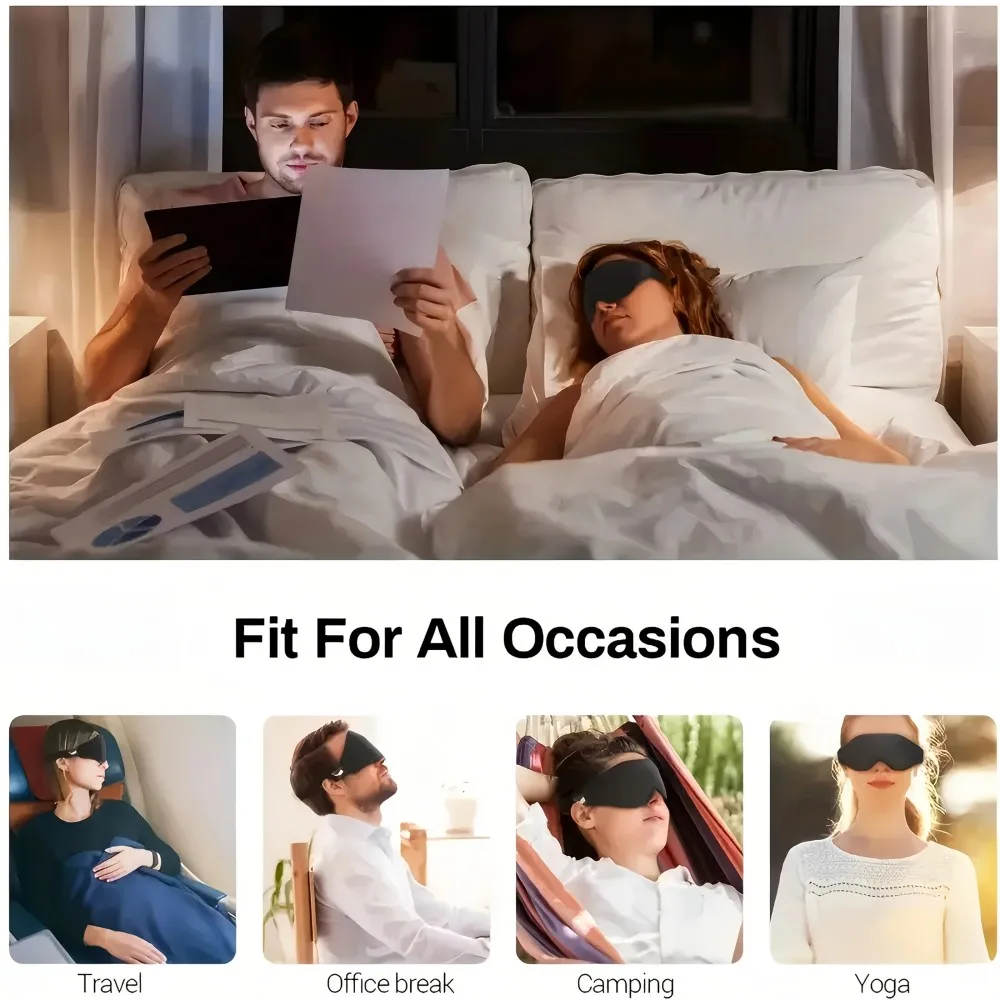 Ultra-Comfort 3D Sleep Mask with Breathable Design and Adjustable Fit