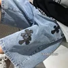 Summer Men's Denim Shorts Five-Point Casual Straight Leg Loose Fit Hong Kong Style Cross Label High Street Teenager Jeans
