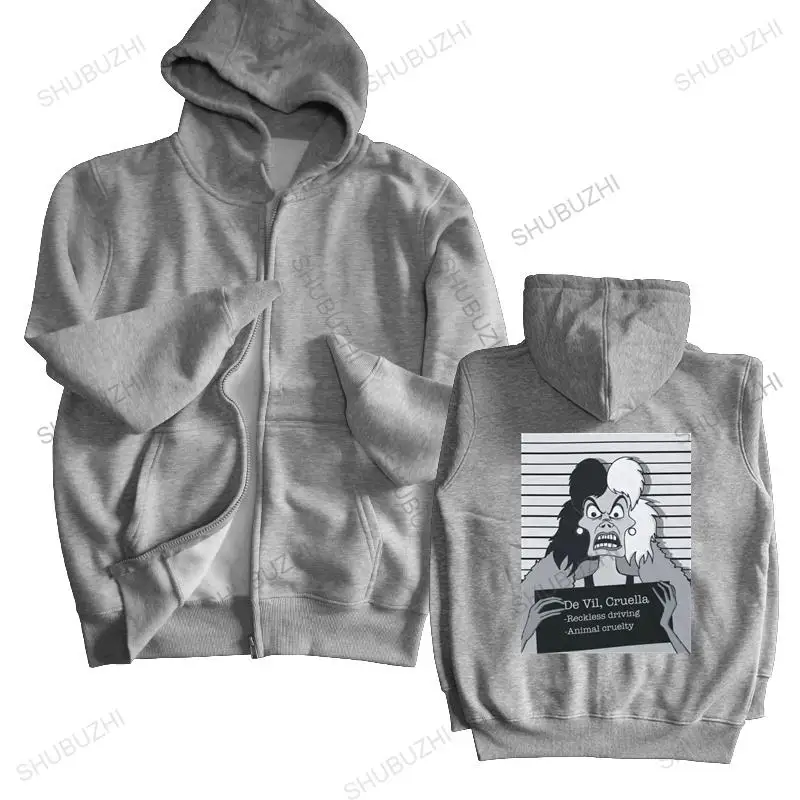Felpe Con Cappuccio Da Uomo Nuove Arrivate Autunno Cruella Mugshot Zipper Hoody Dalmata Dog Zipper Hipsteer Indie Film Sketch Della Prigione