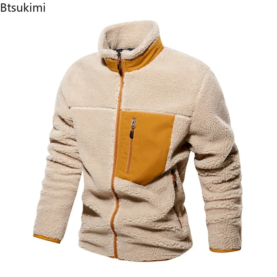 Vestes d'hiver en laine d'agneau pour hommes