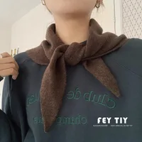 British Triangle Wool knitted Scarf Women Autumn Winter Comfortable Gentle Sweet Korean Version Neck Protection Small Scarf 1