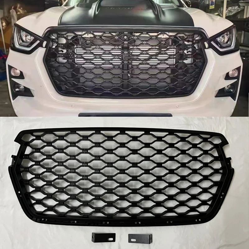 

Vehicle Racing Grills Matte Black Honeycomb For Isuzu D-max Dmax 2020 2021 2022 Front Abs Grille Pickup Car Auto Accessories