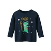 2025 Autumn Sweatshirt Boys Girls Cartoon Astronaut T-shirts Children's Long Sleeve Rocket Cotton Tops Child Space Kids Clothes 2