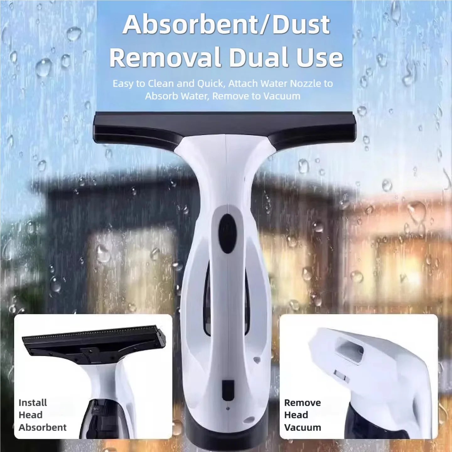 Water-Absorbing And Dust-Collecting Cleaning Tools, USB Charging Window Cleaning Machine, Glass Wiper, Vacuum Cleaner, Household 2