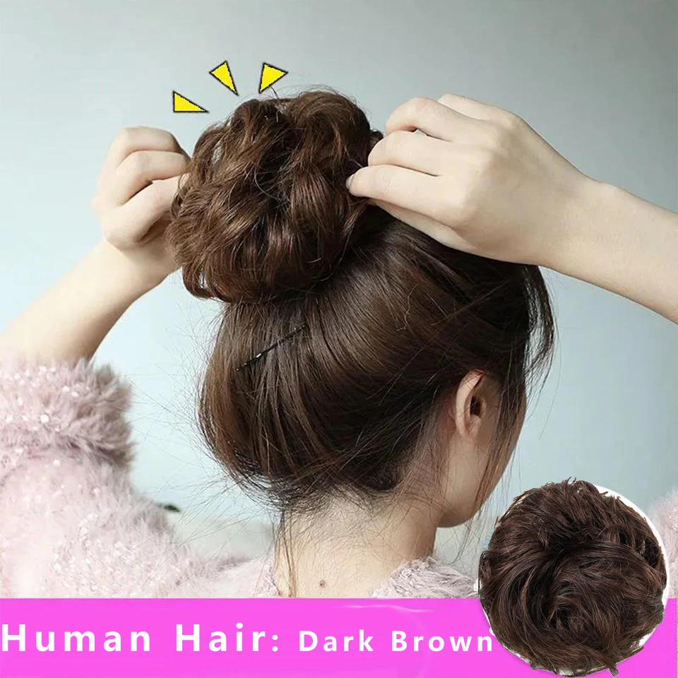 Human Hair Messy Bun Hair Piece