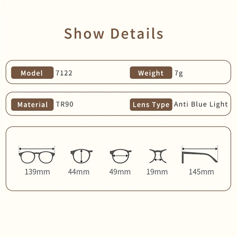 MOMOJA Brand Design Retro Round Optical Prescription Ultra Light Comfortable Glasses Frames For Men And Women 7122 eyeglasses frames eyewear frames