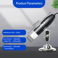 USB Digital Microscope,real 50X-1000X,8 LED Magnification Endoscope Camera with Carrying Case & Metal Stand,soldering microscope 5