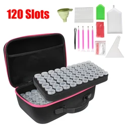 Portable Detachable Handbag with Beads Carry Case for Jewelry and Craft Storage, Embroidery and Diamond Painting Tools Organizer with 60/120 Slots (120 slots)