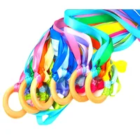 Montessori Style Sensory Toy BPA-free Non-toxic Baby Ribbon Ring Newborns Upwards Develop Colour Recognition Sensory Toy 1