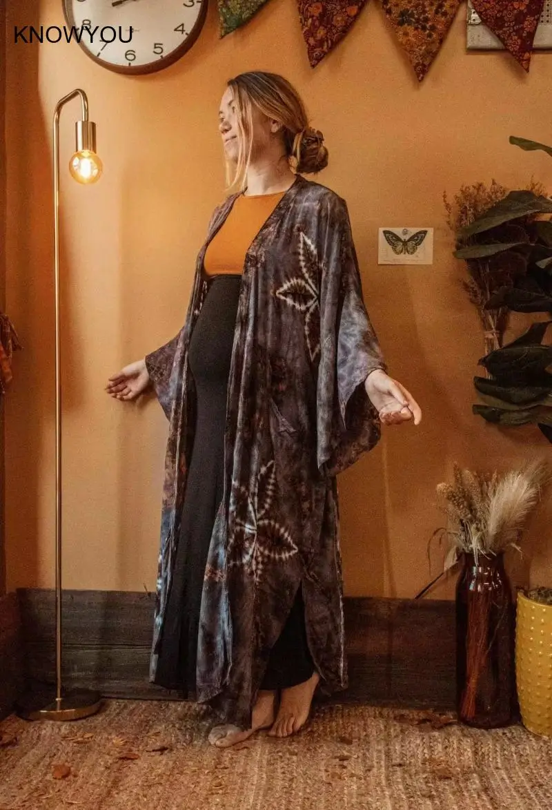 2025 New New Kimono Africa Print Kaftans Dress Cover-Ups Pregnant Woman Cardigan Robe Sexy Holiday Beach Outfits Women Swimwear 4