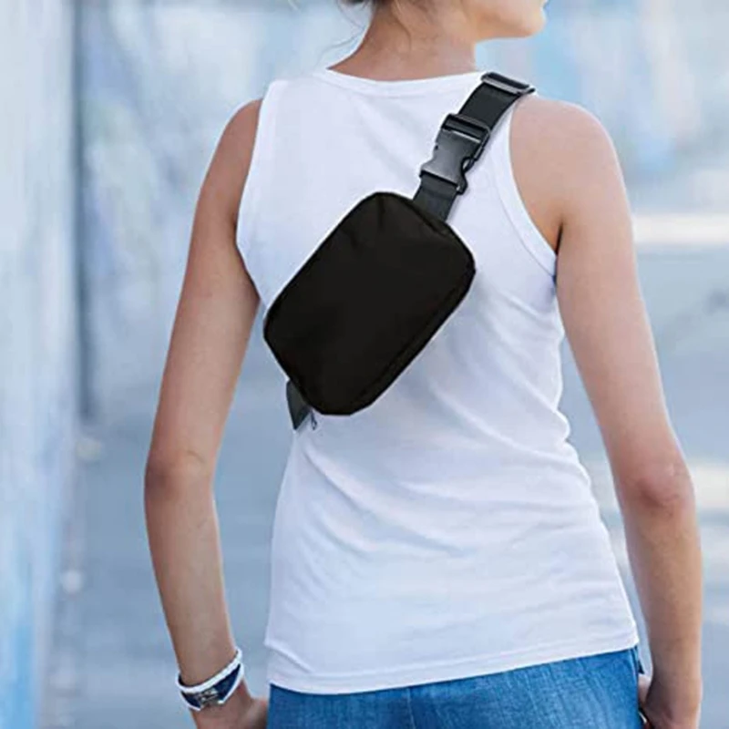 

Men Sports Waist Bag Waterproof Nylon Bumbag Crossbody Fanny Pack Chest Belt Bag for Traveling Hiking Cycling Workout
