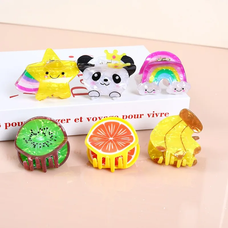 New Cute Hairpin Girl 2024 Fruit Rainbow Animal HairClip Back Spoon Shark Hair Clip Girl Headwear set of 5pcs back to the outback plush toys frank maddie voice chaz plushie figure koala lizard snake stuffed animal fans gifts