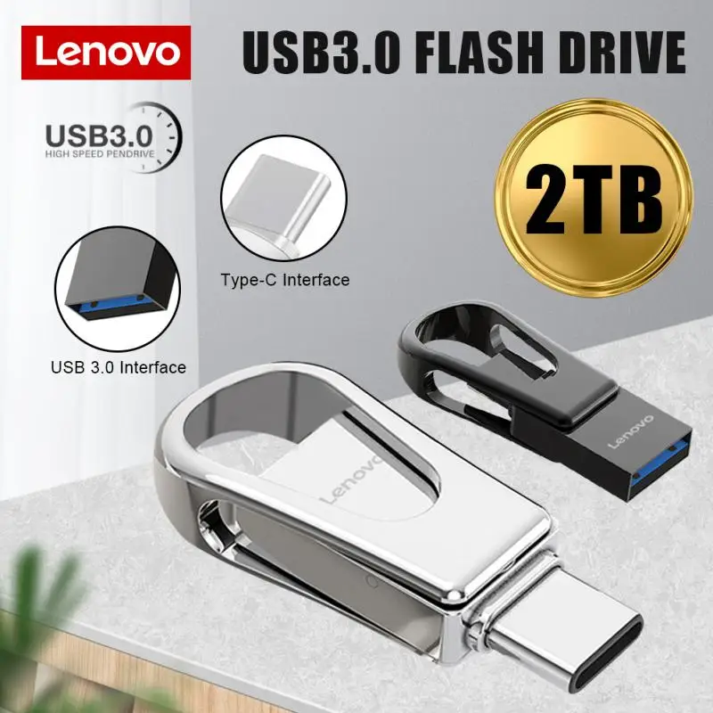 Lenovo Usb 3.0 Flash Drives Pendrive In Metallo Ad Alta Velocità 512Gb 256Gb Unità Usb Portatile Memoria Impermeabile Disco Flash Usb Per Ps4