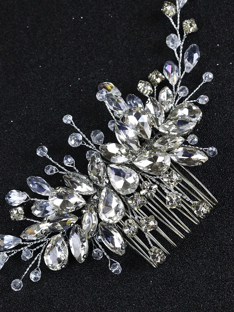 Hair Accessories Bridal Hair Accessories Silver Rhinestone Hair Comb For Women