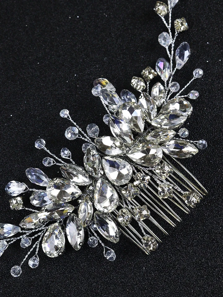 LJFEA Haarspelden voor bruid, bruiloft, bloemen, parels, bruidssieraden, bruiloft, haaraccessoires, zilveren haarspelden voor vrouwen en meisjes ( zilver