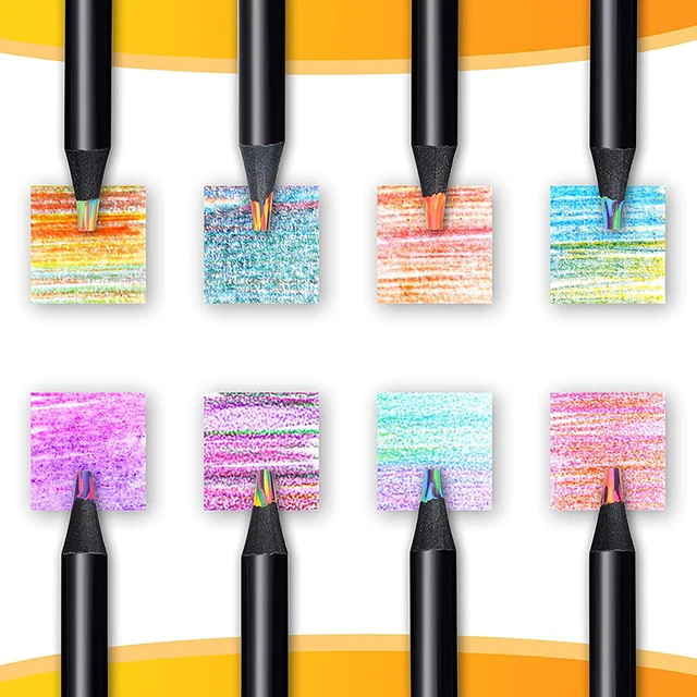 Multicolored Pencils Gradient Rainbow Pencils Jumbo-Colored Pencil for Adults Art Drawing Coloring Sketching Stationery 12Colors 6
